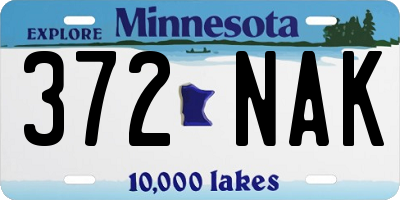 MN license plate 372NAK