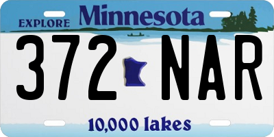MN license plate 372NAR