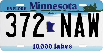 MN license plate 372NAW