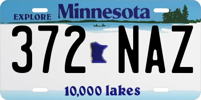 MN license plate 372NAZ