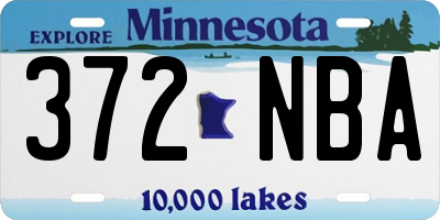 MN license plate 372NBA