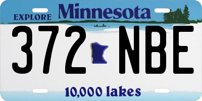 MN license plate 372NBE