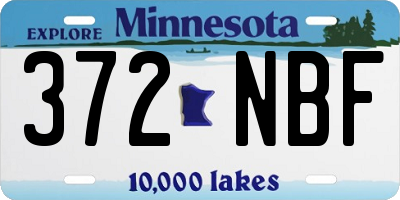 MN license plate 372NBF