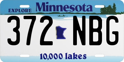 MN license plate 372NBG