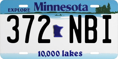 MN license plate 372NBI