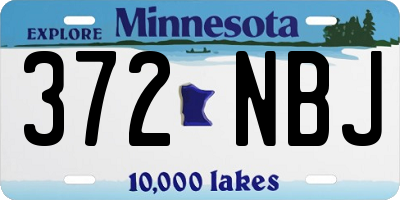 MN license plate 372NBJ