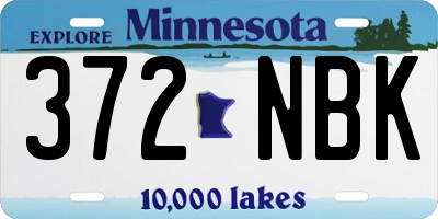 MN license plate 372NBK