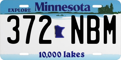 MN license plate 372NBM