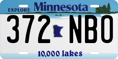 MN license plate 372NBO