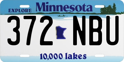 MN license plate 372NBU