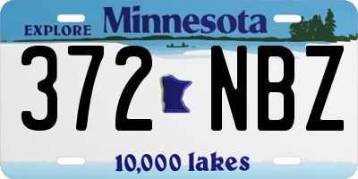 MN license plate 372NBZ