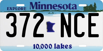 MN license plate 372NCE