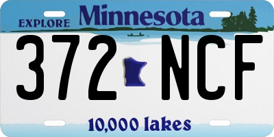 MN license plate 372NCF