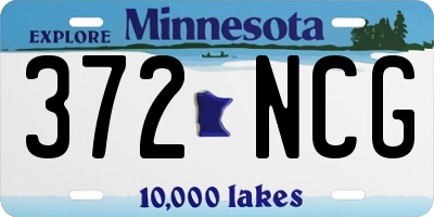 MN license plate 372NCG