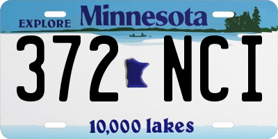 MN license plate 372NCI