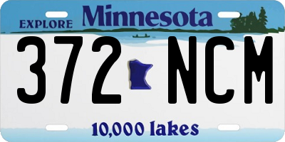 MN license plate 372NCM