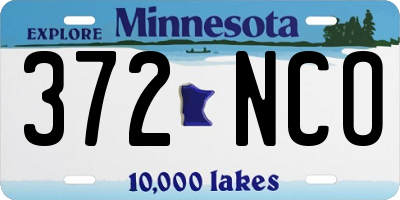 MN license plate 372NCO