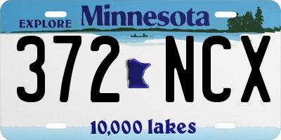 MN license plate 372NCX