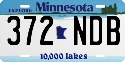 MN license plate 372NDB