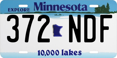 MN license plate 372NDF