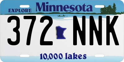 MN license plate 372NNK