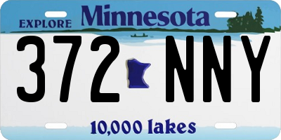 MN license plate 372NNY