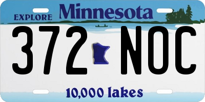 MN license plate 372NOC