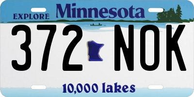 MN license plate 372NOK