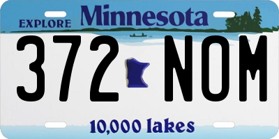 MN license plate 372NOM