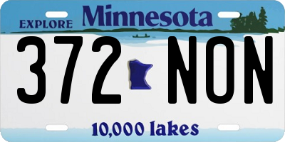 MN license plate 372NON