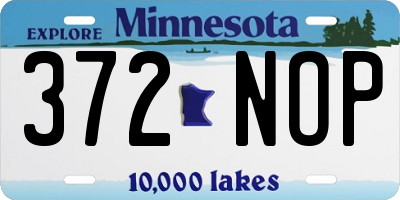 MN license plate 372NOP