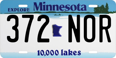 MN license plate 372NOR