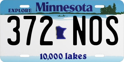 MN license plate 372NOS