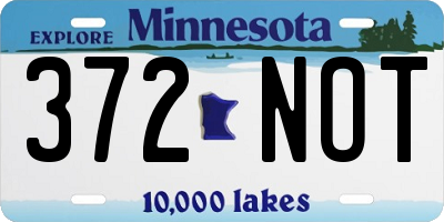 MN license plate 372NOT