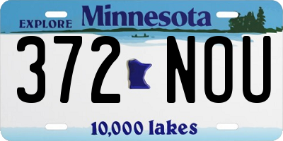 MN license plate 372NOU