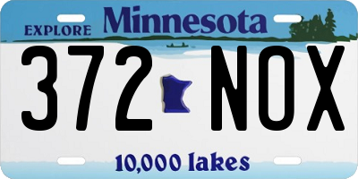 MN license plate 372NOX
