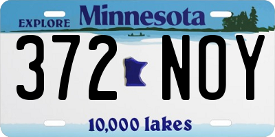 MN license plate 372NOY