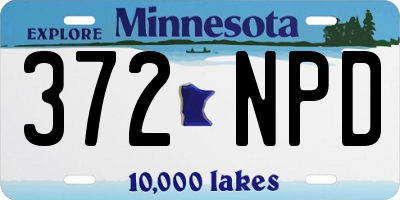 MN license plate 372NPD