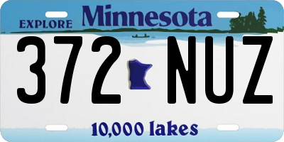 MN license plate 372NUZ