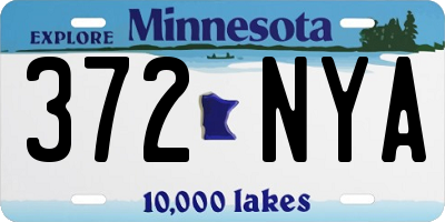 MN license plate 372NYA
