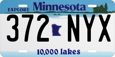 MN license plate 372NYX