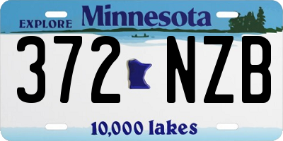 MN license plate 372NZB