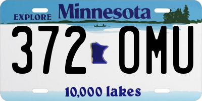 MN license plate 372OMU