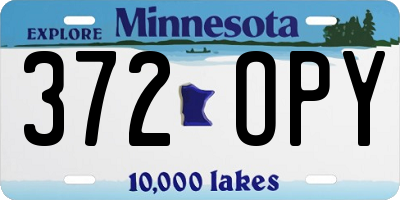 MN license plate 372OPY