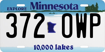MN license plate 372OWP
