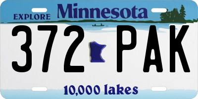 MN license plate 372PAK