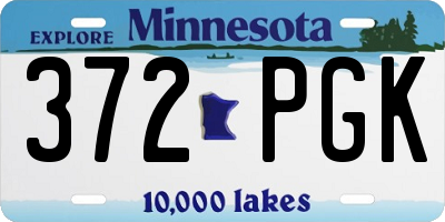 MN license plate 372PGK