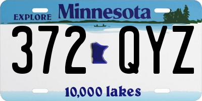 MN license plate 372QYZ