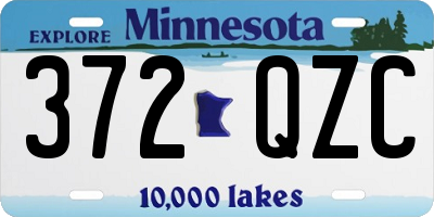 MN license plate 372QZC