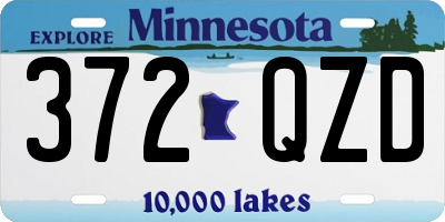 MN license plate 372QZD